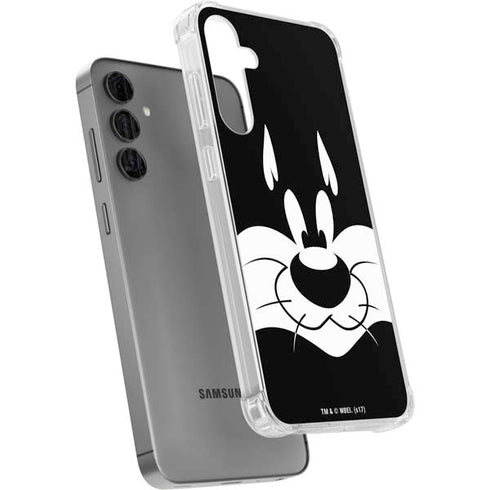 Looney Tunes Sylvester the Cat Black and White Galaxy S24 Plus Clear Case